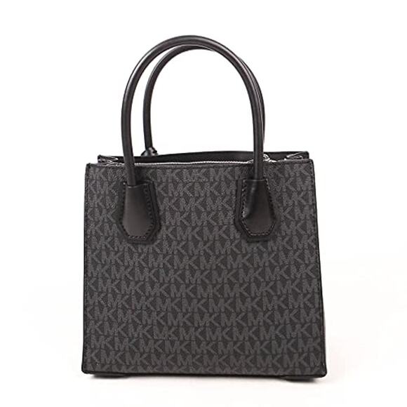 NWT Michael Kors Women MERCER MESSENGER CROSSBODY SATCHEL BAG BLACK SIGNATURE-OS - Picture 2 of 3